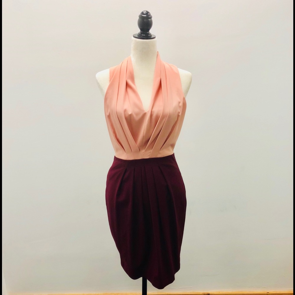 H&M PEACH & BURGUNDY DRESS